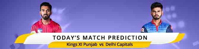 IPL 2020: Today Match Prediction Kings XI Punjab vs. Delhi Capitals