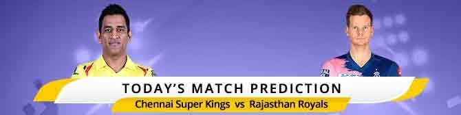 IPL 2020: توقعات مباراة اليوم تشيناي سوبر كينغز ضد راجستان رويالز