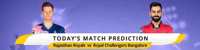 IPL 2020: Tänään ottelun ennustus Rajasthan Royals - Royal Challengers Bangalore