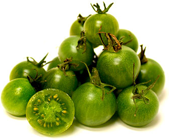 Třešňově zelená hroznová rajčata