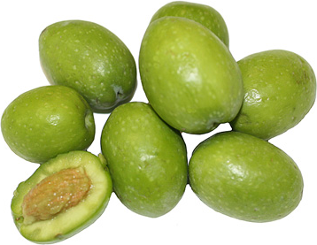 Friske grønne oliven